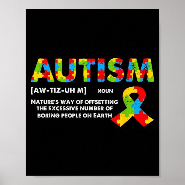 Lustige Autismus-Definition - Autismus-Bewusstsein Poster (Vorne)
