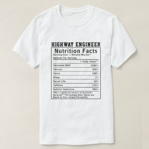 Lustige Autobahningenieur-Ernährungsfakten Chef-Ge T-Shirt