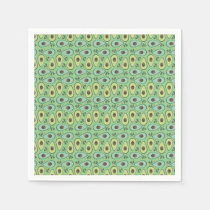 Lustige Avocado-Hälfte Greenery-Muster Serviette