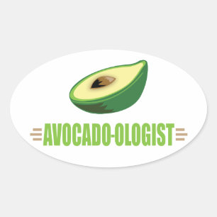 Lustige Avocado Ovaler Aufkleber