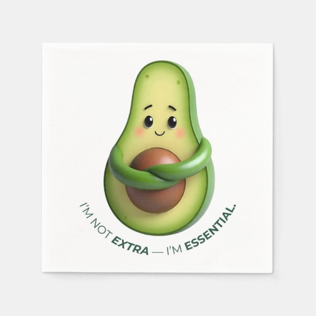 Lustige Avocado-Tasche – Ich bin nicht übertrieben Serviette (Vorderseite)
