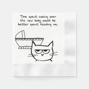 Lustige Babypartyservietten - die Katze ist nicht Serviette