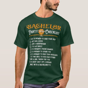 Lustige Bachelor-Party-Checkliste für den Bräutiga T-Shirt