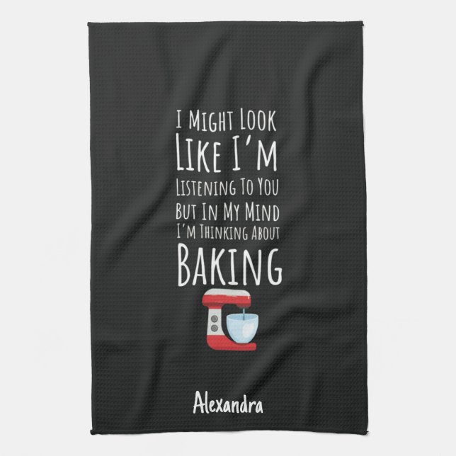 Lustige Backgeschenke Bäcker Chef Humor Personalis Geschirrtuch (Vertikal)