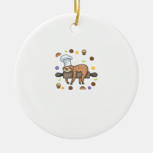 Lustige Backgeschenke - Faultier Bäcker Cupcake Li Keramik Ornament