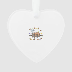 Lustige Backgeschenke - Faultier Bäcker Cupcake Li Ornament