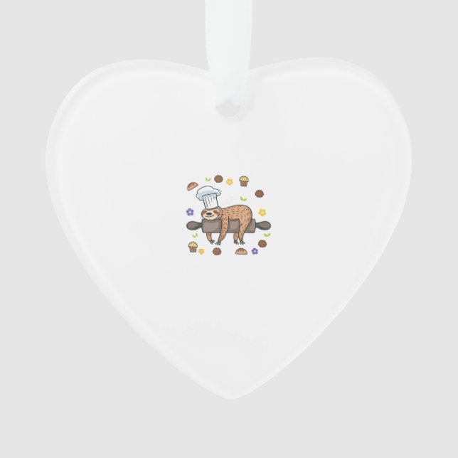 Lustige Backgeschenke - Faultier Bäcker Cupcake Li Ornament (Vorderseite)