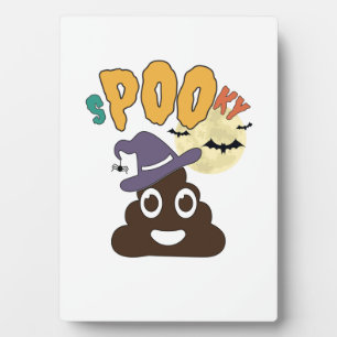 Lustige Badezimmer Humor Halloween Gruseliger Poo  Fotoplatte