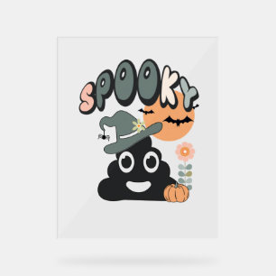 Lustige Badezimmer Humor Süße Retro Halloween Grus Acrylschild