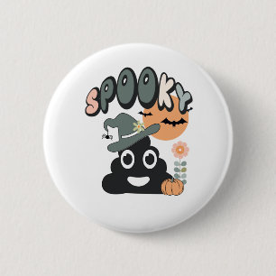 Lustige Badezimmer Humor Süße Retro Halloween Grus Button