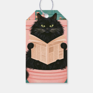 Lustige Badezimmer-Schwarze Katze Geschenkanhänger