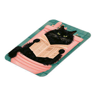 Lustige Badezimmer-Schwarze Katze Magnet
