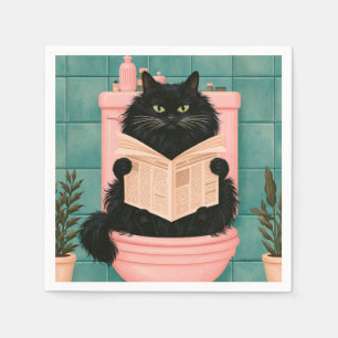 Lustige Badezimmer-Schwarze Katze Serviette