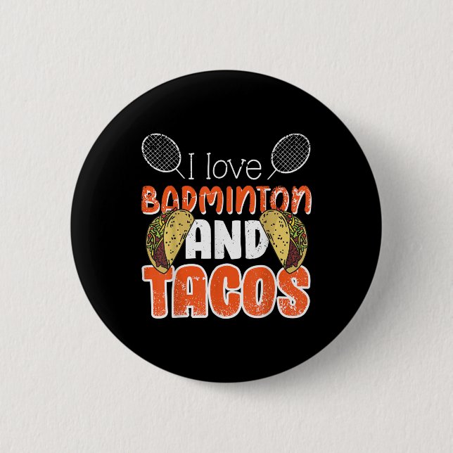 Lustige Badminton-Geschenkidee für Badminton-Spiel Button (Vorderseite)