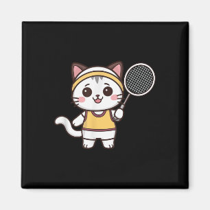 Lustige Badminton-Katze Frauen Mädchen Badminton-S Magnet