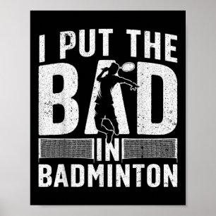 Lustige Badminton-Kunst für Männer Frauen Federbal Poster