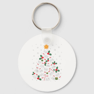 Lustige Badminton-Weihnachtsbaumlichter Santa Männ Schlüsselanhänger