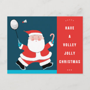 Lustige Badminton-Weihnachtskarten Feiertagspostkarte