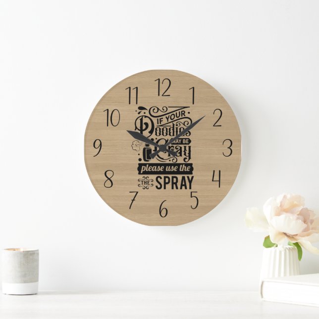 lustige Badwortkunst Große Wanduhr (Zuhause)