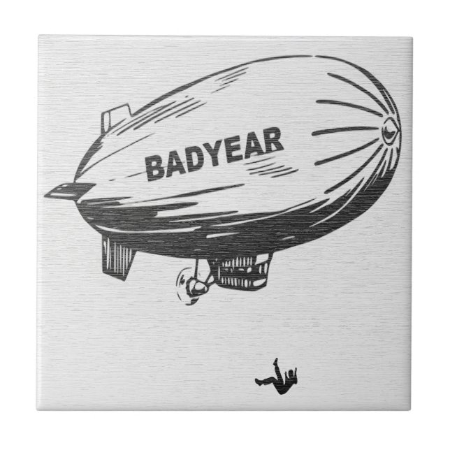 Lustige Badyear-Blimp-Satire Keramikfliese (Vorderseite)