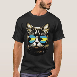 Lustige bahamaische Flagge Katze Bahamas Katzenlie T-Shirt