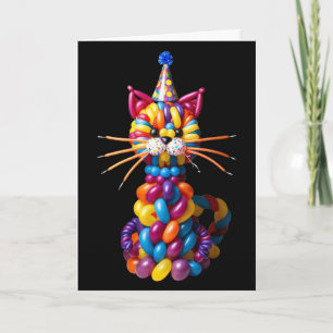 Lustige Ballonkatze Kunst Bunte Tier Humor Karte