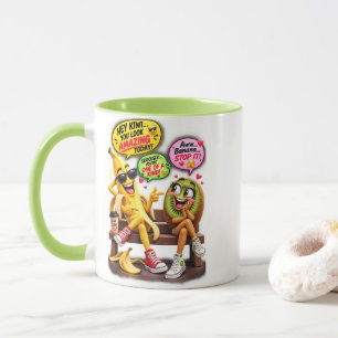 Lustige Banana- und Kiwi-Kompliment-Zweifarben-Tas Tasse