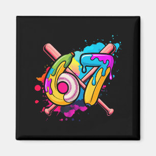 Lustige Banane Baseball 67 Eis Drip Meme Magnet