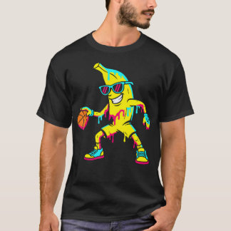 Lustige Banane Basketball Drip Kinder Jugend Junge T-Shirt