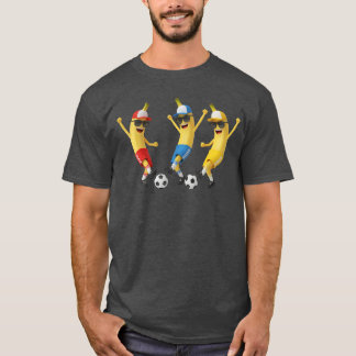 Lustige Banane Fußballteam Kunst Coole Cartoon Foo T-Shirt