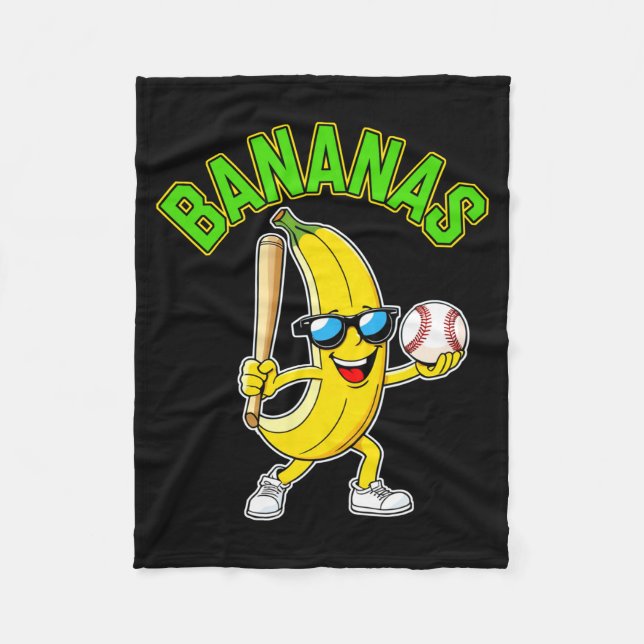 Lustige Banane Langarm  Fleecedecke (Vorderseite)
