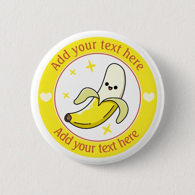 Lustige Banane Personalisiert Button (Vorderseite)