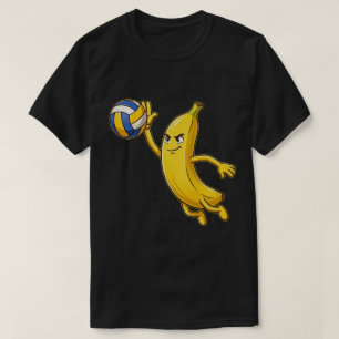 Lustige Banane spielt Volleyball Grafik Süßer Spor T-Shirt