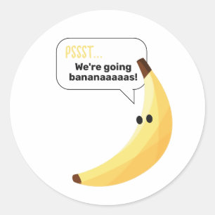Lustige Banane Wortspiel Party Muster farbenfroh - Runder Aufkleber
