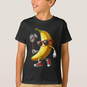 Lustige Bananen beim Badmintonspiel, komische Früc T-Shirt