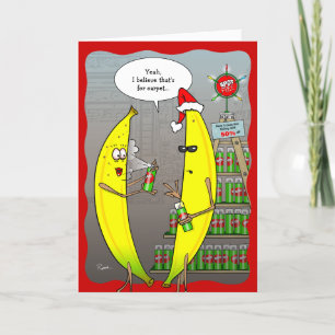 Lustige Bananen-Weihnachten-Frucht-Feiertags-Karte Feiertagskarte
