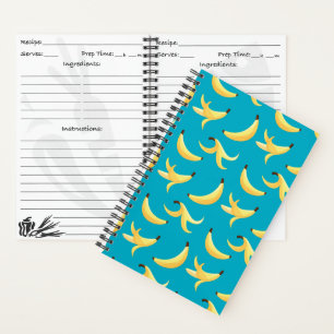 Lustige Bananenparty-Muster farbenfroh - editierba Notizbuch