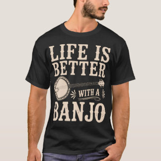 Lustige Banjo-Kunst für Banjo-Spieler Fünf Saiten T-Shirt