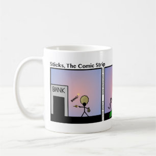 Lustige Bank-Raub Stickman Tasse - 014