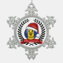 Lustige Barbados-Flaggen-Weihnachtsart