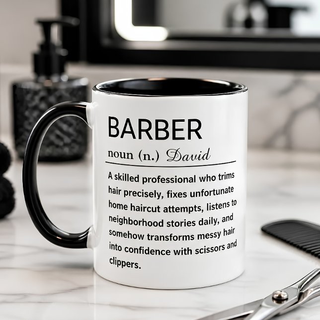 Lustige Barbier-Definition  Kaffeetasse (Von Creator hochgeladen)
