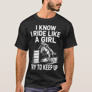 Lustige Barrel-Racing-Kunst für Frauen Mädchen Cow T-Shirt