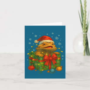 Lustige Bartdrachen Weihnachtsmann Weihnachtsbaum Karte