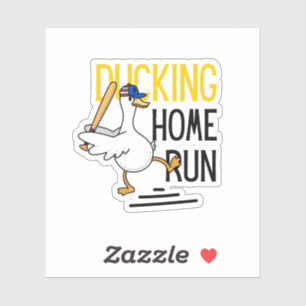 Lustige Baseball-Ente Duck Aufkleber