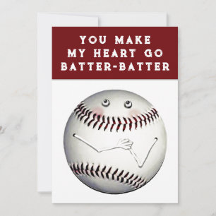 Lustige Baseball Valentinskarten Dankeskarte