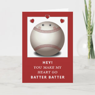 Lustige Baseball Valentinstagskarte Feiertagskarte