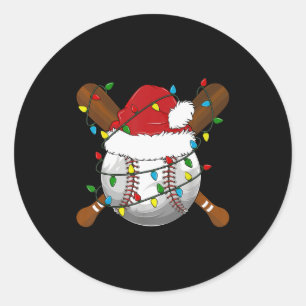 Lustige Baseball-Weihnachts-Pyjamas für die ganze Runder Aufkleber