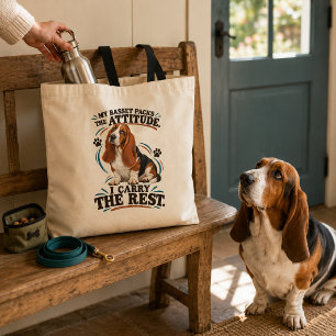Lustige Basset Hound-Einstellung Tasche