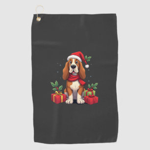 Lustige Basset Hound-Hunde-Weihnachts-Outfits Sant Golfhandtuch