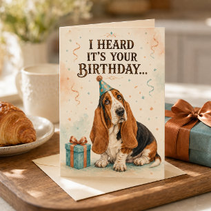 Lustige Basset Hound lange Ohren Geburtstag  Karte